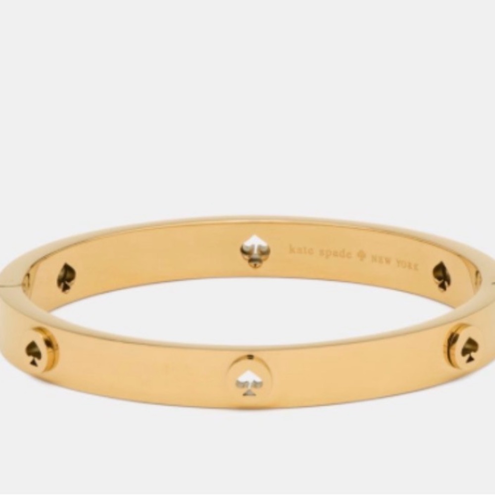 KATE SPADE SPOT THE SPADE STUDDED HINGED BANGLE - Picture 2 of 4